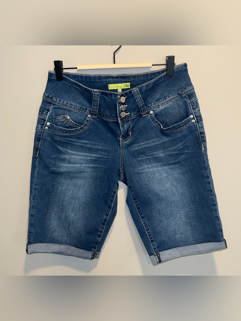 YMI Dark Blue Denim Bermuda Shorts
